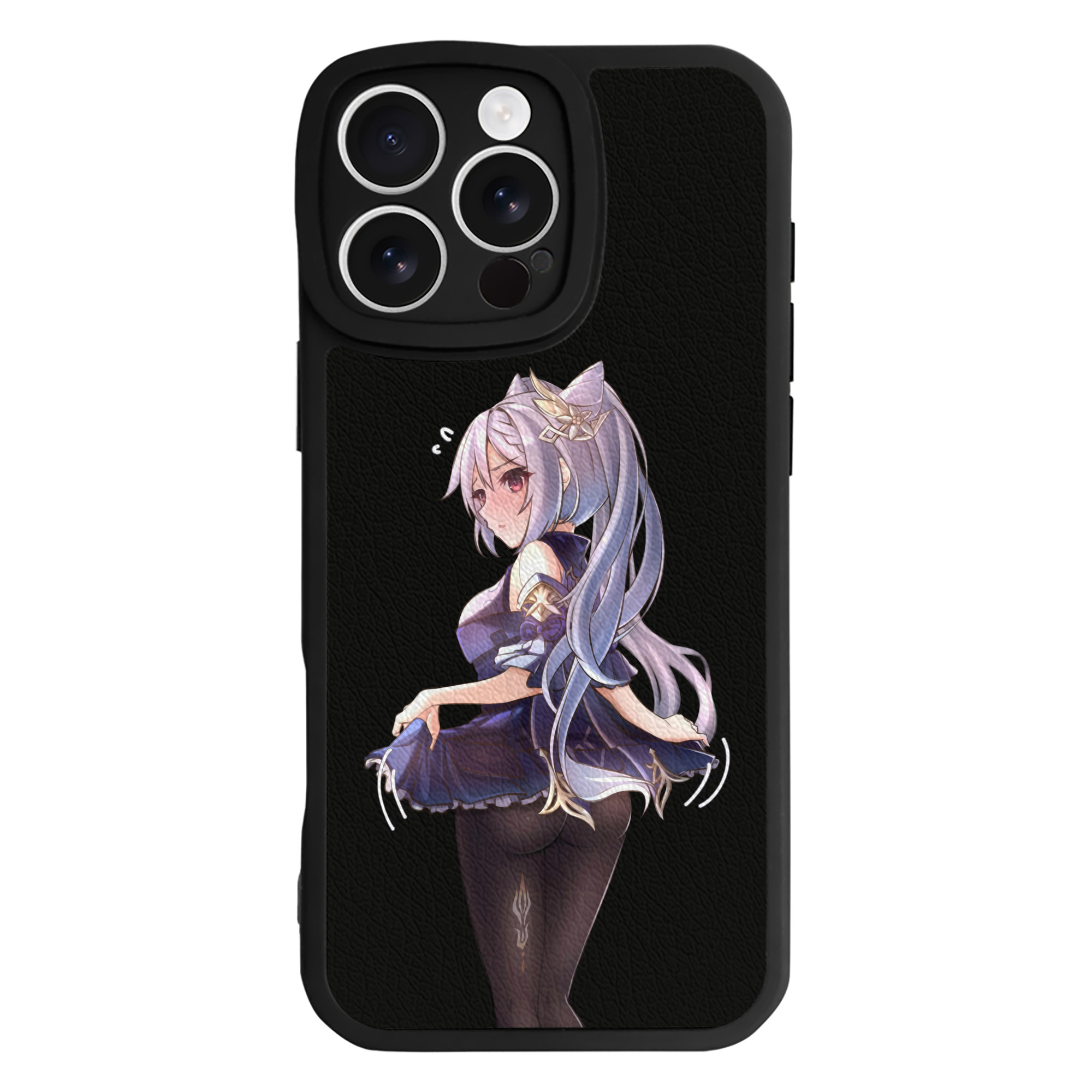 げんし神 刻晴 こくせい genshin Kokusei 【iPhone 16シリーズ対応】シリコンスマホケース（レザー調） 材質：シリコン